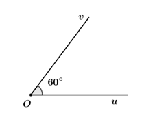 Cho góc hình học uOv có số đo 60 độ (như hình bên dưới). Số đo của các góc lượng giác Ou, Ov bằng (ảnh 1)