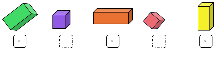 Điền × vào ô trống dưới các hình không phải khối lập phương: (ảnh 2)