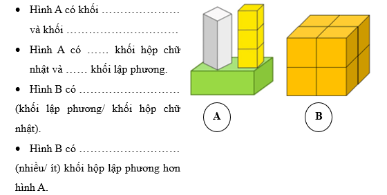 Quan sát hai hình sau và điền vào chỗ chấm thích hợp: (ảnh 1)