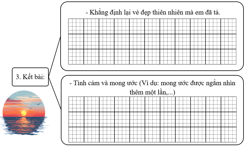 Đề bài số 2: Em hãy viết bài văn tả phong cảnh thiên nhiên vào một buổi trong ngày. (ảnh 4)