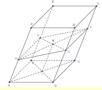 Cho hình hộp ABCD. A'B'C'D' (ảnh 1)