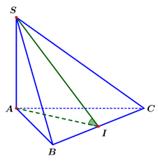 Cho hình chóp S.ABC có SA vuông góc (ABC), đáy ABC là tam giác đều cạnh a và SA =3a/2.Tính số đo góc phẳng nhị diện [S,BC,A]. (ảnh 1)