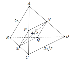 Cho tứ diện ABCD. Gọi M,N lần lượt là trung điểm của BC,AD (ảnh 1)