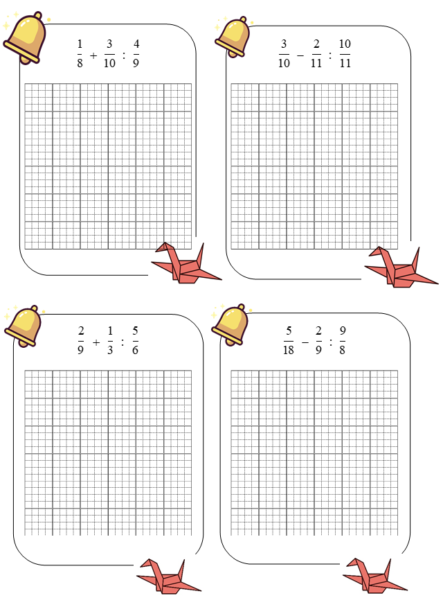 Tính giá trị biểu thức 1/6 + 1/4 : 2/3 = (ảnh 2)