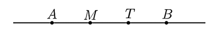 Cho đường thẳng MT. Lấy điểm A thuộc đường thẳng MT (ảnh 1)