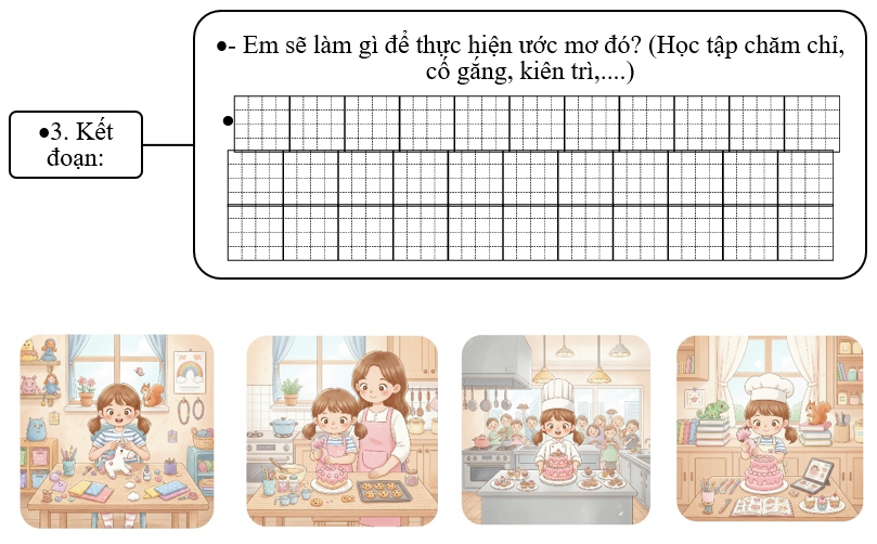 Đề bài số 2: Em hãy viết đoạn văn ngắn (từ 4 đến 6 câu) giới thiệu sở thích và ước mơ của em. (ảnh 4)