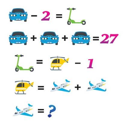 A math game with cars and vehicles

Description automatically generated