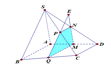Cho hình chóp S. ABCD có đáy\(ABCD\) là hình thang có hai đáy là AB,AC (ảnh 1)