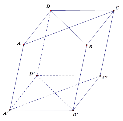 Cho hình hộp ABCD.A'B'C'D'. Mệnh đề nào sau đây sai? (ảnh 1)