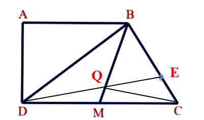 Cho hình thang vuông ABCD, có đáy bé AB = 20 cm, chiều cao AD = 15 cm, (ảnh 3)