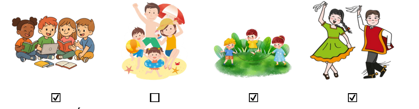 c) Em hãy đánh dấu ✔ vào những hoạt động mà em đã làm cùng với các bạn khi ở trong trường học:  (ảnh 2)