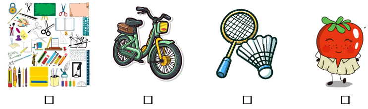 f) Em hãy đánh dấu ✔ vào hình ảnh dụng cụ học tập.  (ảnh 1)