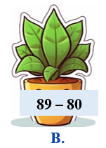 a) Khoanh vào chữ cái trước phép tính có kết quả là số lớn nhất có một chữ số: (ảnh 2)