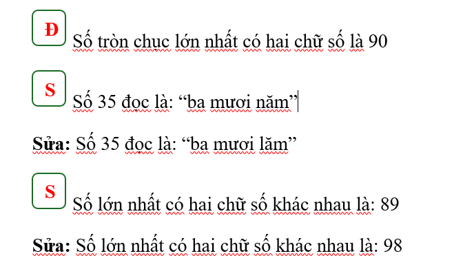 Đúng ghi Đ, sai ghi S: (ảnh 1)