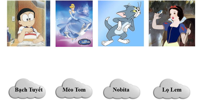 c) Em hãy nối tên nhân vật với hình ảnh tương ứng tương ứng.  (ảnh 1)