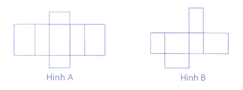 a) Trong các hình sau, hình nào có thể gấp lại thành hình hộp chữ nhật? (ảnh 1)