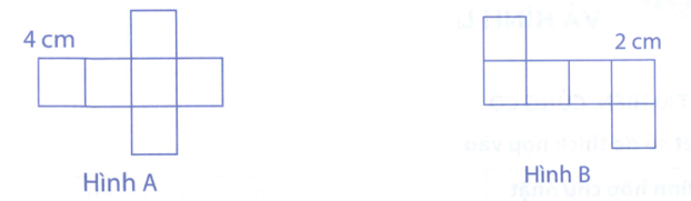 Tính diện tích xung quanh và diện tích toàn phần của hình khối được gấp từ những (ảnh 1)