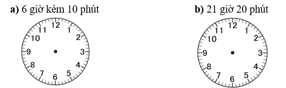 Đặt thêm kim giờ và kim phút để đồng hồ chỉ: (ảnh 1)