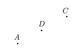 Cho hình vẽ: Khi đó: a) (A;,D,C) không thẳng hàng. (ảnh 1)