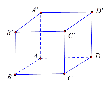 Cho hình lập phương ABCD.A'B'C'D' có độ dài cạnh bằng 10. Tính khoảng cách giữa hai mặt phẳng (ADD'A') và (BCC'B'). (ảnh 1)