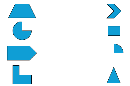 Nối hai miếng bìa để ghép được hình tròn, hình vuông, hình tam giác hoặc hình chữ nhật: (ảnh 1)