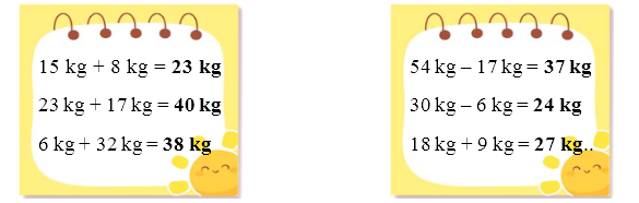 Toán lớp 2 Cánh diều Ki-lô-gam có đáp án tính (ảnh 2)