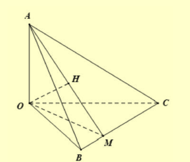 Cho tứ diện OABC có OA,OB,OC đôi một vuông góc với nhau. (ảnh 1)