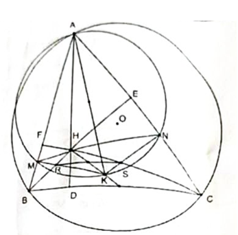 Cho đường tròn (O:R) và dây cung BC cố định của đường tròn thỏa mãn    (ảnh 2)