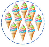 Hình vẽ nào có 10 cái kem? (ảnh 4)