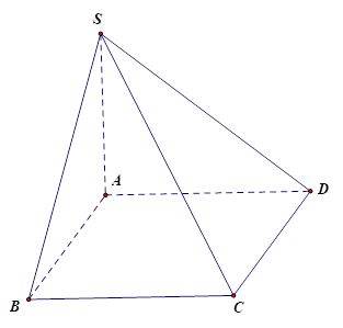 Cho h&igrave;nh ch&oacute;p S.ABCD c&oacute; ABCD l&agrave; h&igrave;nh chữ nhật v&agrave; SA vu&ocirc;ng g&oacute;c (ABCD). Mệnh đề n&agrave;o dưới đ&acirc;y đ&uacute;ng ?  (ảnh 1)