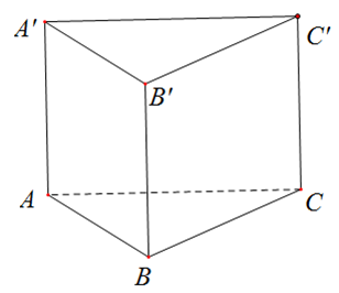 Cho hình lăng trụ đứng ABC.A'B'C' có đáy là tam giác vuông cân tại B và AB = 4 (tham khảo hình bên). Khoảng cách từ C đến mặt phẳng [ABB'A'] là: (ảnh 1)