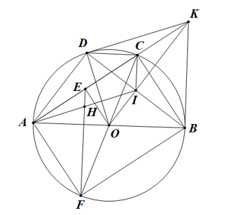 Cho đường tròn \((O)\) đường kính \(AB\). lấy điểm \(C\) thuộc \((O)\) (\(C\) khác  (ảnh 1)