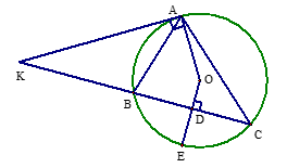 Cho tam giác \[ABC{\rm{ }}(AB < AC)\]có ba góc nhọn, nội tiếp đường tròn tâm (ảnh 1)