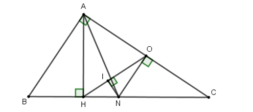Cho tam giác \[ABC\] vuông tại \(A,\) có đường cao \(AH\) và \(AB = 6cm,\) (ảnh 1)