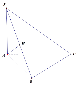 Cho hình chóp tam giác S.ABC có SA vuông góc (ABC), tam giác ABC vuông tại B. Gọi H là hình chiếu của A trên SB, trong các khẳng định sau:(1):,AH vuông góc SC (ảnh 1)