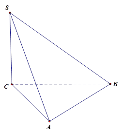 Cho hình chóp S.ABC có đáy là tam giác đều cạnh a. Cạnh bên SC vuông góc với mặt phẳng (ABC), SC = a. Thể tích khối chóp S.ABC bằng (ảnh 1)