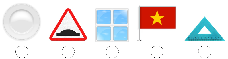 Đánh dấu √ vào đồ vật có dạng hình tam giác: (ảnh 1)