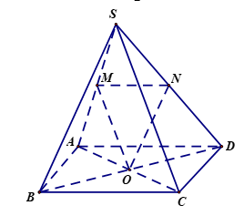 Cho hình chóp S.ABCD có đáy ABCD là hình bình hành tâm O (ảnh 1)