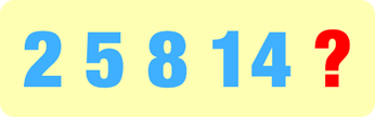 A blue number on a yellow background
Description automatically generated
