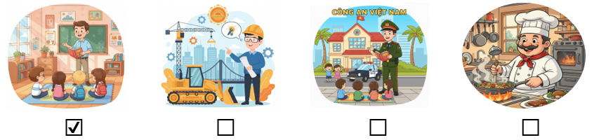 a) Đánh dấu ☑ vào hình ảnh có thầy giáo hoặc cô giáo. (ảnh 2)