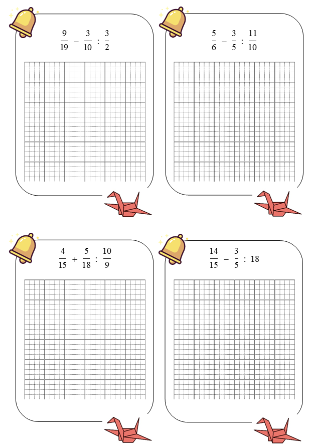 Tính giá trị biểu thức 1/6 + 1/4 : 2/3 = (ảnh 6)