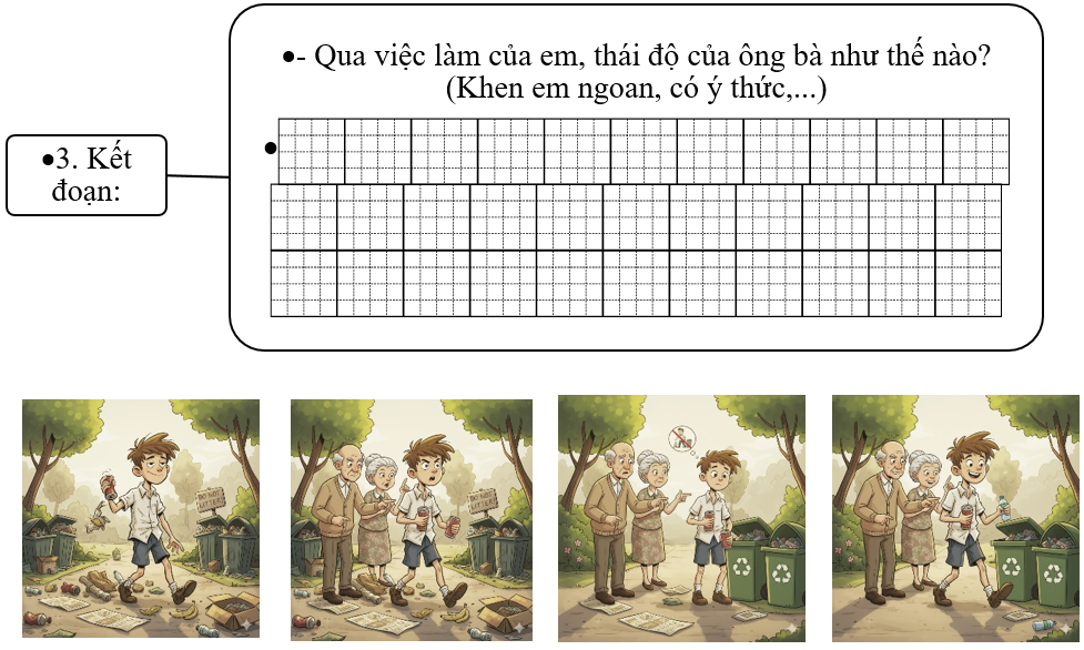 Đề bài số 4: Em hãy kể một câu chuyện về việc ông bà khuyên bảo em những điều hay lẽ phải.      (ảnh 4)