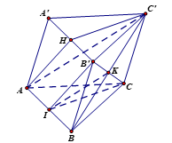 Cho hình lăng trụ tam giác ABC.A'B'C' (ảnh 1)