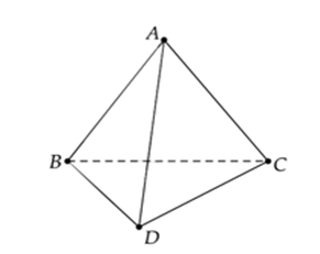 Cho hình tứ diện ABCD. Giao tuyến của hai mặt phẳng ABC (ảnh 1)