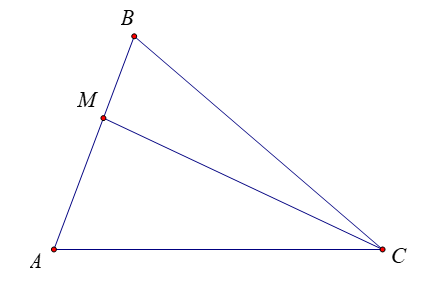 Cho tam giác \(ABC\) có \(AB = a,AC = 2a,góc A = 60độ ). \(M\) là điểm thỏa mãn (ảnh 1)
