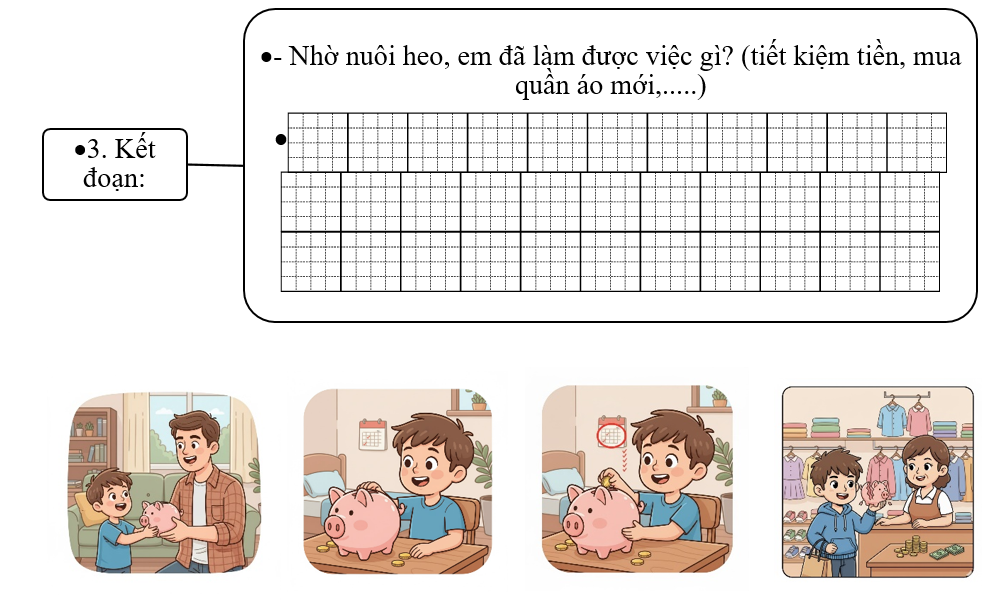 Đề bài số 5: Em hãy viết đoạn văn kể chuyện em nuôi con heo đất.        (ảnh 4)