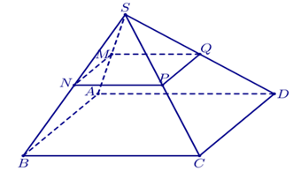 Cho hình chóp S.ABCD, với ABCD là hình bình hành (ảnh 1)