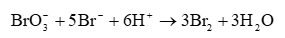 Phản ứng giữa bromate ion và bromine ion trong dung dịch acid: (ảnh 1)