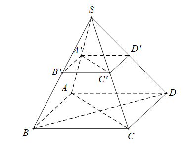 Cho hình chóp S. ABCD có đáy ABCD là một hình bình hành (ảnh 1)