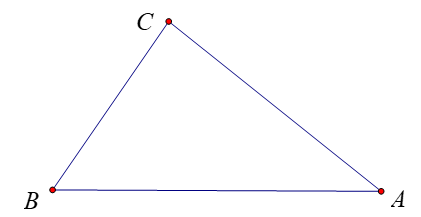 Một khu vườn hình tam giác \(ABC\) được bao quanh hàng rào (ảnh 1)